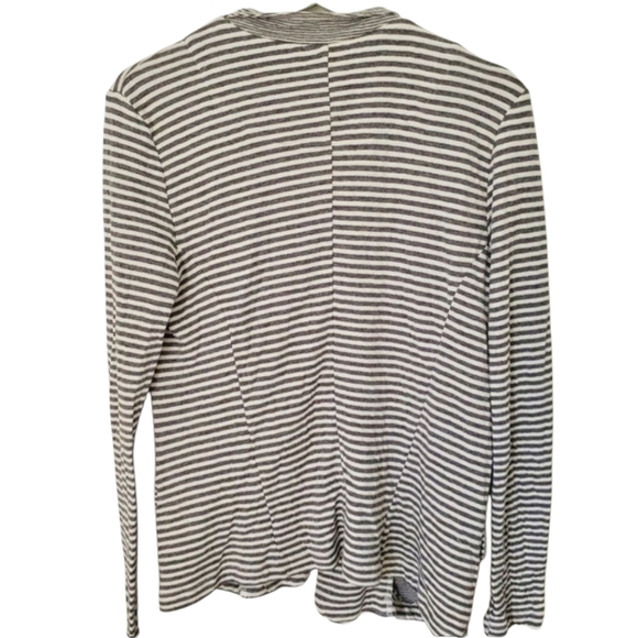 Dolan Left Coast Collection Striped Open Front cardigan Small Gray White - Picture 3 of 5